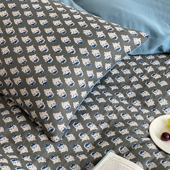 91家纺网 家纺一手货源 找家纺 （总）萝莉家纺 2025新款全棉复古美式风水洗双层纱印花四件套