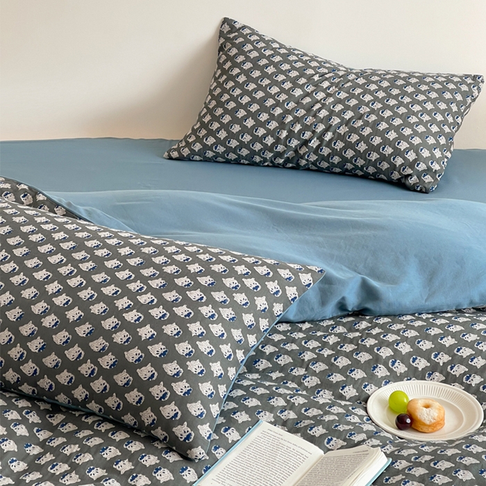 91家纺网 家纺一手货源 找家纺 （总）萝莉家纺 2025新款全棉复古美式风水洗双层纱印花四件套