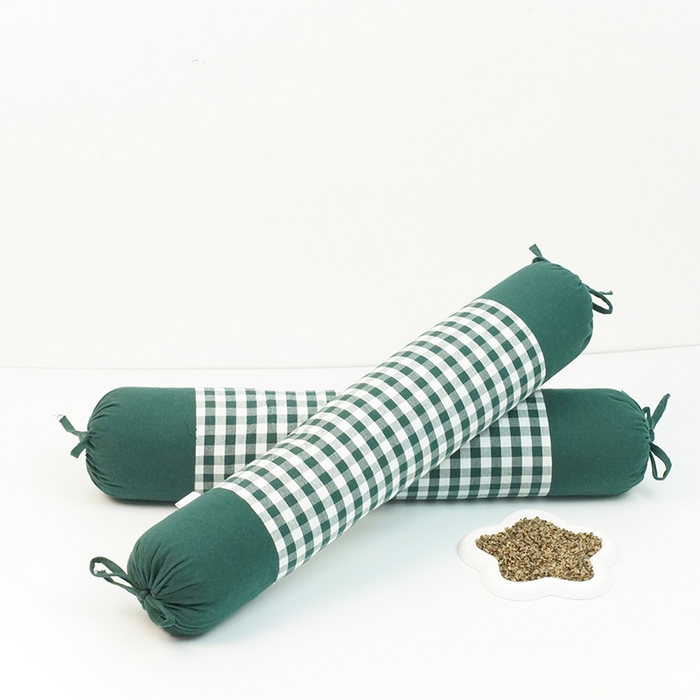 91家纺网 家纺一手货源 找家纺 （总）芯洲 2025新款全棉圆柱格子老粗布荞麦枕简约成人牵引枕枕头枕芯