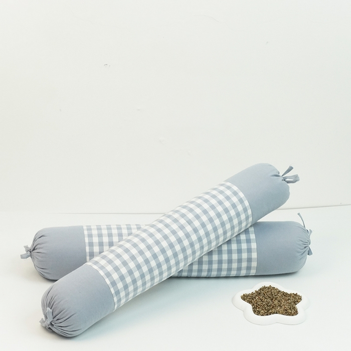 91家纺网 家纺一手货源 找家纺 （总）芯洲 2025新款全棉圆柱格子老粗布荞麦枕简约成人牵引枕枕头枕芯