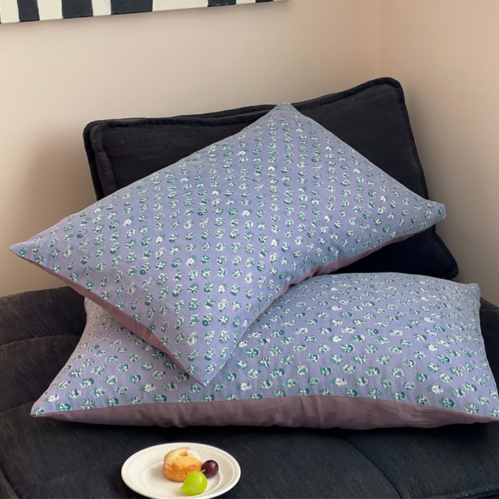 91家纺网 家纺一手货源 找家纺 萝莉家纺 2025新款全棉复古美式风水洗双层纱印花四件套 纯情