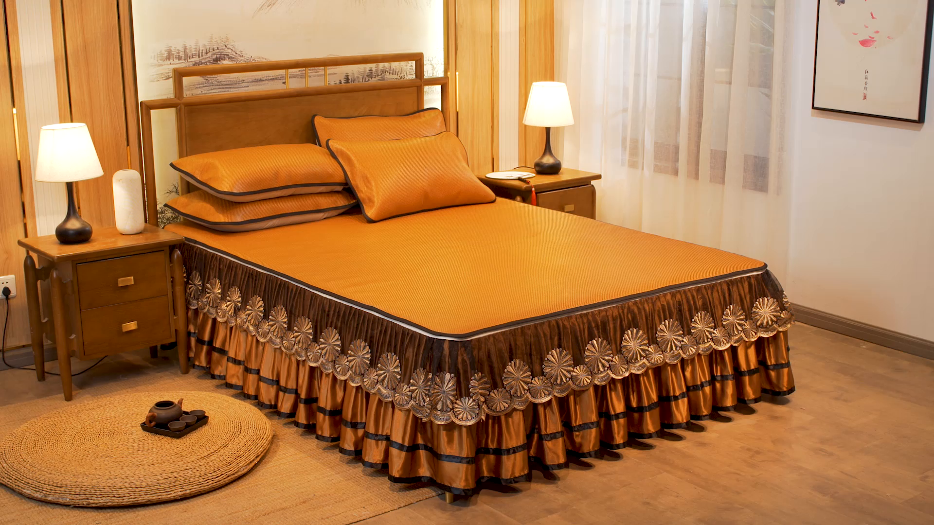 91家纺网 家纺一手货源 找家纺 （总）网红馆（ck家纺） 2025新款冰藤席凉席席子床裙系列