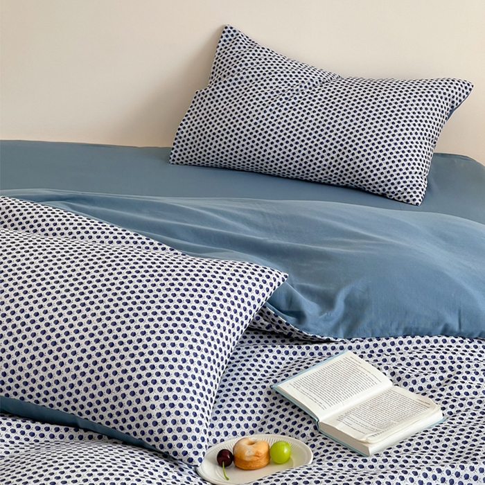 91家纺网 家纺一手货源 找家纺 萝莉家纺 2025新款全棉复古美式风水洗双层纱印花四件套 花蕾兰