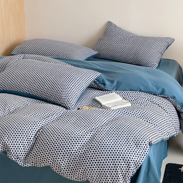 91家纺网 家纺一手货源 找家纺 萝莉家纺 2025新款全棉复古美式风水洗双层纱印花四件套 花蕾兰