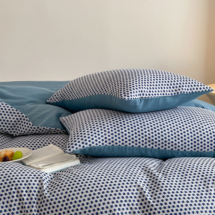 91家纺网 家纺一手货源 找家纺 萝莉家纺 2025新款全棉复古美式风水洗双层纱印花四件套 花蕾兰