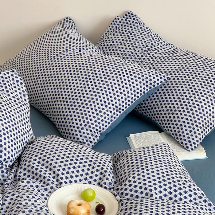 91家纺网 家纺一手货源 找家纺 萝莉家纺 2025新款全棉复古美式风水洗双层纱印花四件套 花蕾兰