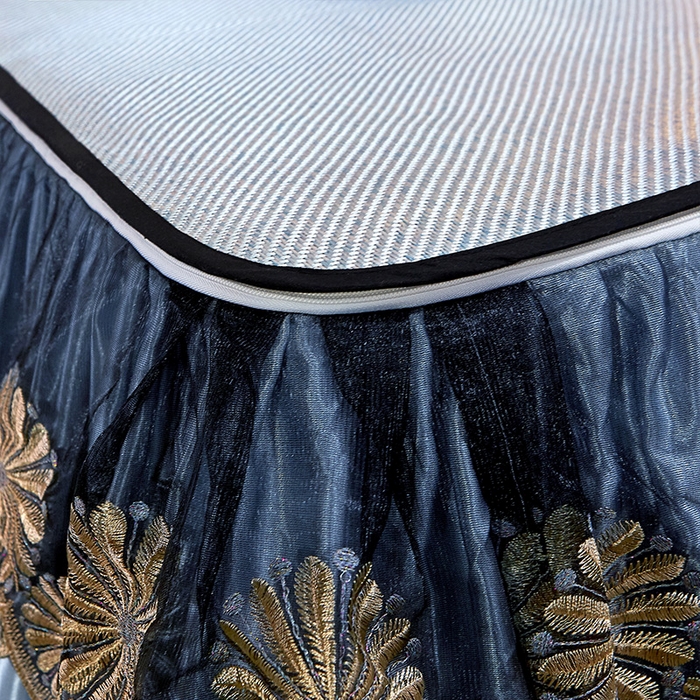 91家纺网 家纺一手货源 找家纺 网红馆（ck家纺） 2025新款冰藤席凉席席子床裙系列 蔓心 -淡水青