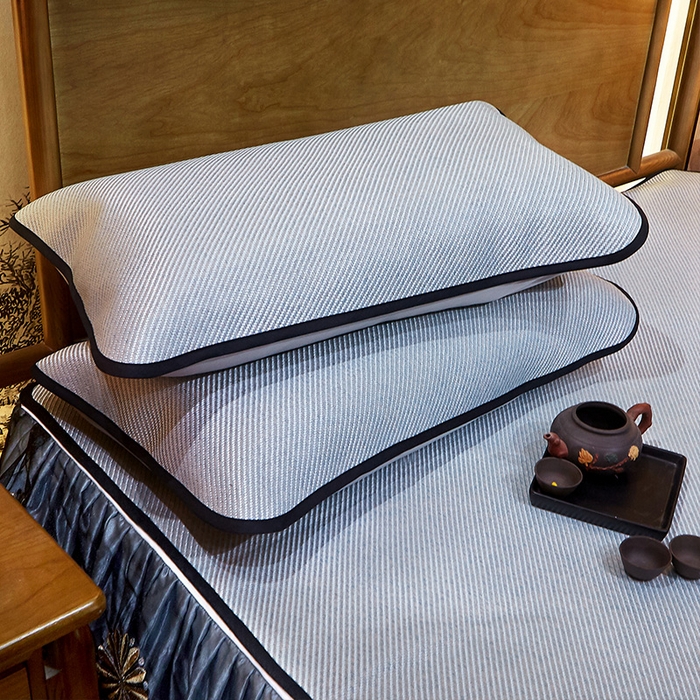 91家纺网 家纺一手货源 找家纺 网红馆（ck家纺） 2025新款冰藤席凉席席子床裙系列 蔓心 -淡水青