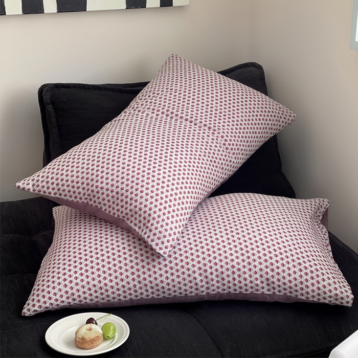 91家纺网 家纺一手货源 找家纺 萝莉家纺 2025新款全棉复古美式风水洗双层纱印花四件套 花蕾紫