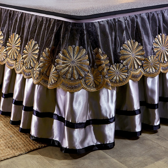 91家纺网 家纺一手货源 找家纺 网红馆（ck家纺） 2025新款冰藤席凉席席子床裙系列 蔓心 -雾灰色