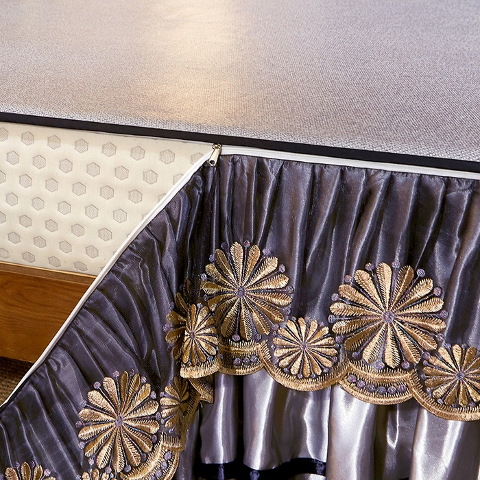 91家纺网 家纺一手货源 找家纺 网红馆（ck家纺） 2025新款冰藤席凉席席子床裙系列 蔓心 -雾灰色