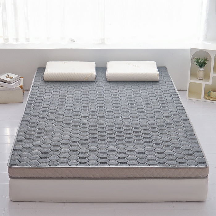 91家纺网 家纺一手货源 找家纺 苏赫床垫 2025新款高密度海绵乳胶床垫-六边格灰色