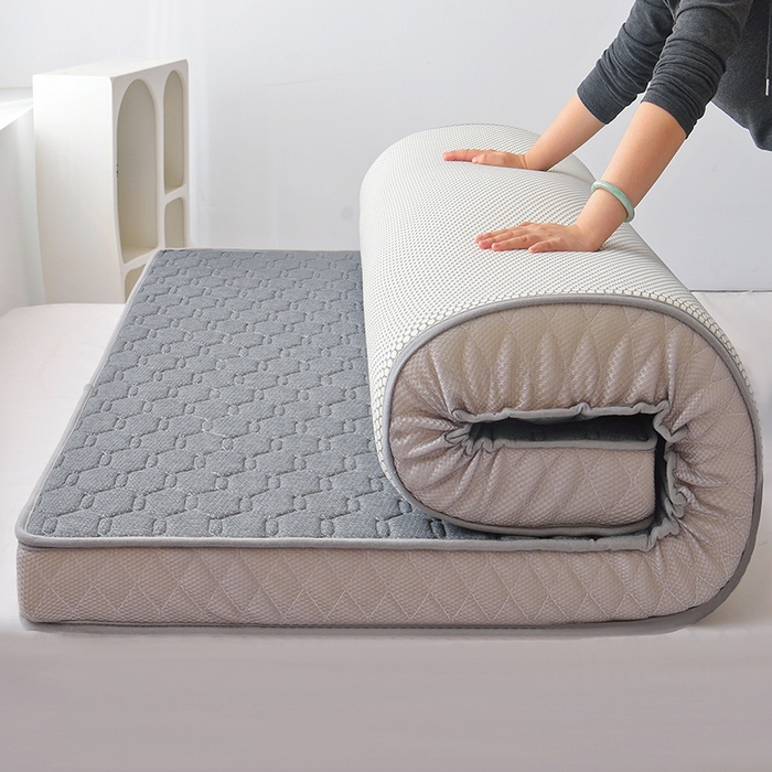 91家纺网 家纺一手货源 找家纺 苏赫床垫 2025新款高密度海绵乳胶床垫-六边格灰色