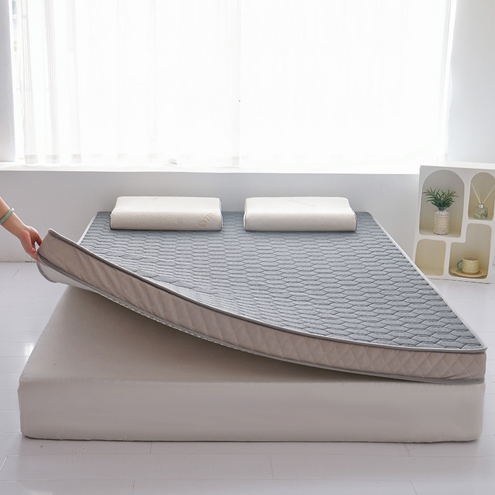 91家纺网 家纺一手货源 找家纺 苏赫床垫 2025新款高密度海绵乳胶床垫-六边格灰色