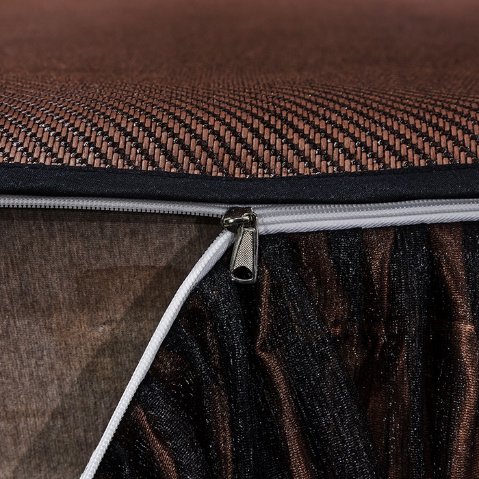 91家纺网 家纺一手货源 找家纺 网红馆（ck家纺） 2025新款冰藤席凉席席子床裙系列 玫瑰-古棕