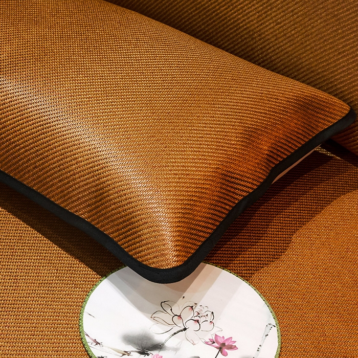 91家纺网 家纺一手货源 找家纺 网红馆（ck家纺） 2025新款冰藤席凉席席子床裙系列 玫瑰-藤黄