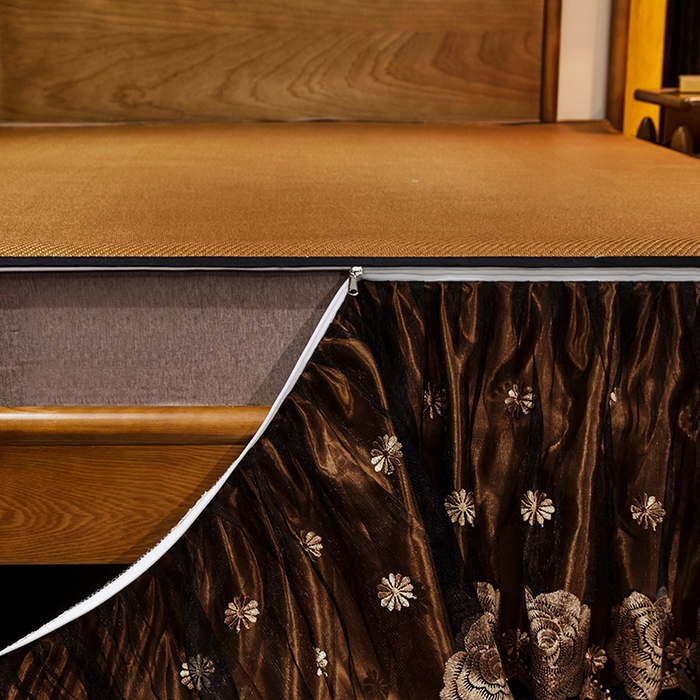 91家纺网 家纺一手货源 找家纺 网红馆（ck家纺） 2025新款冰藤席凉席席子床裙系列 玫瑰-藤黄