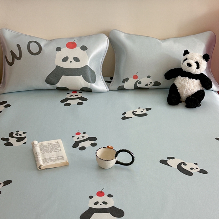 91家纺网 家纺一手货源 找家纺 （总）萝莉家纺 2025新款升级900D加厚数码印花斜纹冰丝床席款凉席三件套