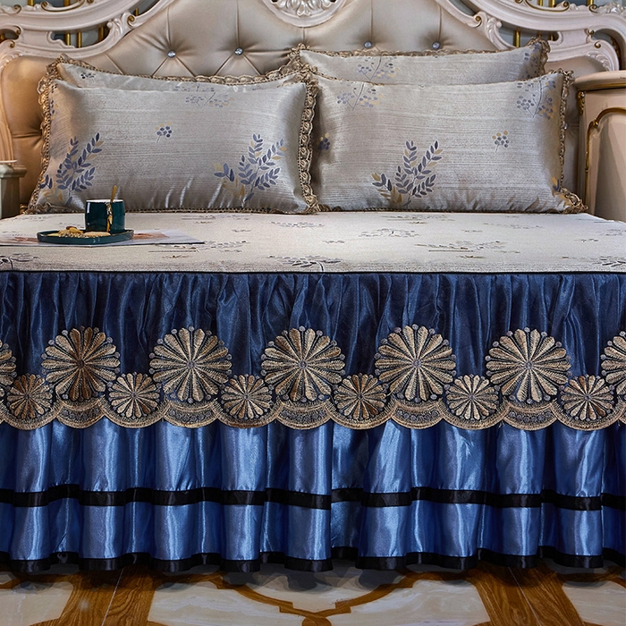 91家纺网 家纺一手货源 找家纺 （总）网红馆（ck家纺） 2025新款色织提花冰丝凉席床裙款