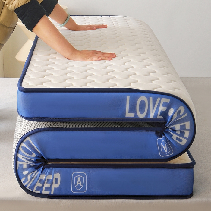 91家纺网 家纺一手货源 找家纺 （总）苏赫床垫 2025新款牛奶丝乳胶床垫立体款床垫-多边格灰