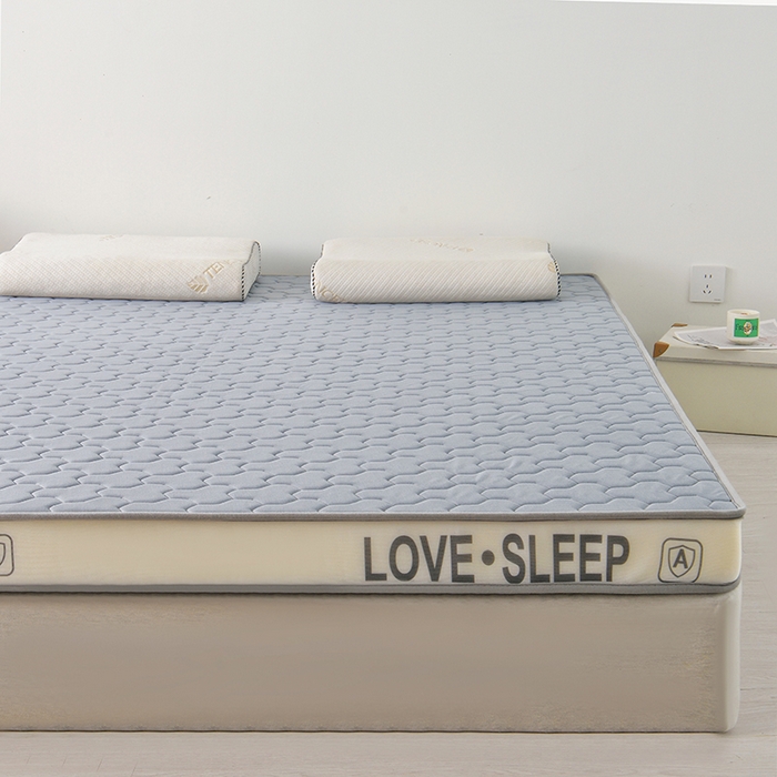 91家纺网 家纺一手货源 找家纺 （总）苏赫床垫 2025新款牛奶丝乳胶床垫立体款床垫-多边格灰