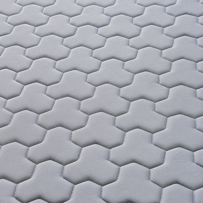 91家纺网 家纺一手货源 找家纺 （总）苏赫床垫 2025新款牛奶丝乳胶床垫立体款床垫-多边格灰