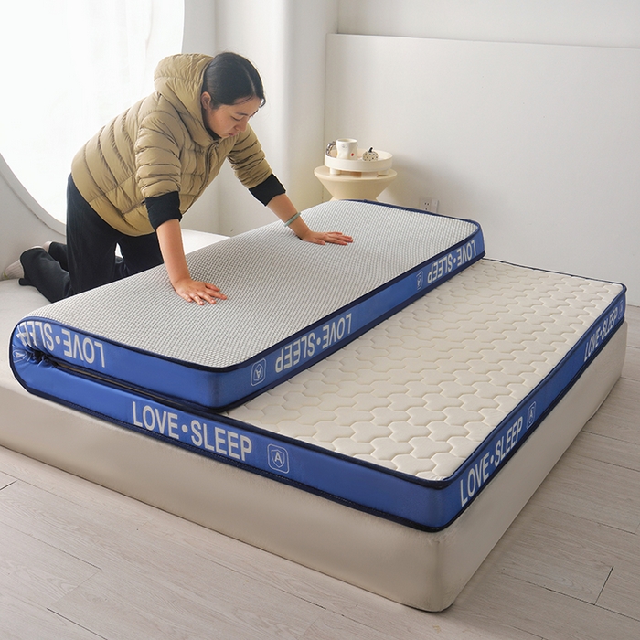 91家纺网 家纺一手货源 找家纺 苏赫床垫 2025新款牛奶丝乳胶床垫立体款床垫-菱格 白色-菱格