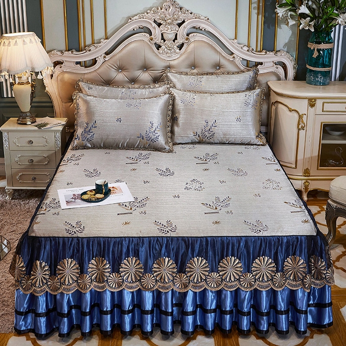 网红馆（ck家纺） 2025新款色织提花冰丝凉席床裙款 芬芳小语