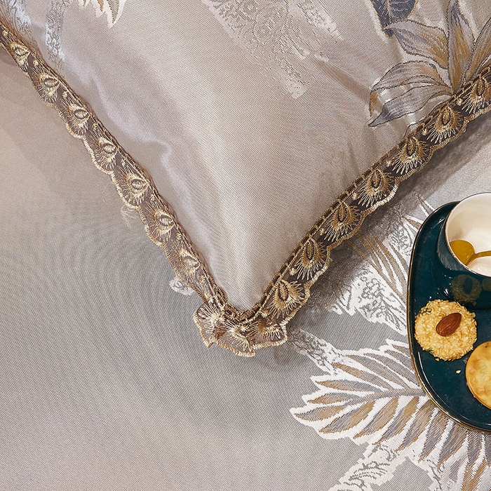 91家纺网 家纺一手货源 找家纺 网红馆（ck家纺） 2025新款色织提花冰丝凉席床裙款 花间密语