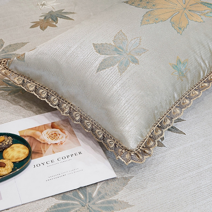 91家纺网 家纺一手货源 找家纺 网红馆（ck家纺） 2025新款色织提花冰丝凉席床裙款 华美悠然