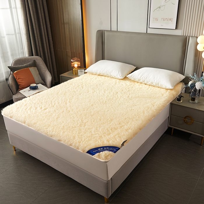 91家纺网 家纺一手货源 找家纺 苏赫床垫 2025新款羊毛床垫长毛款，全棉底布 米黄1