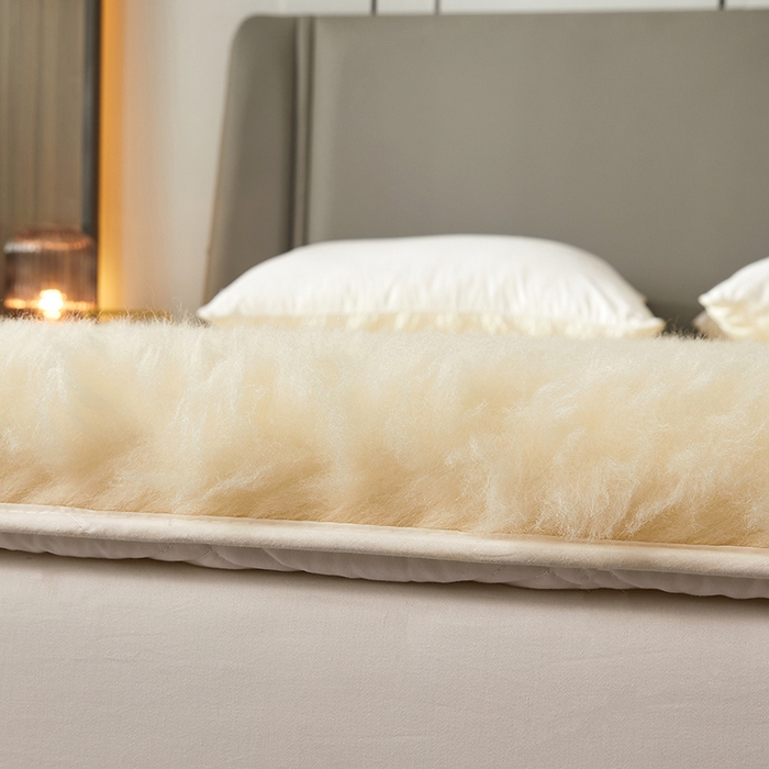 91家纺网 家纺一手货源 找家纺 苏赫床垫 2025新款羊毛床垫长毛款，全棉底布 米黄1