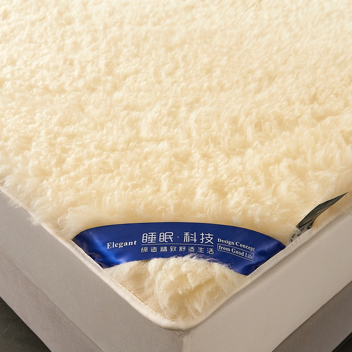 91家纺网 家纺一手货源 找家纺 苏赫床垫 2025新款羊毛床垫长毛款，全棉底布 米黄1
