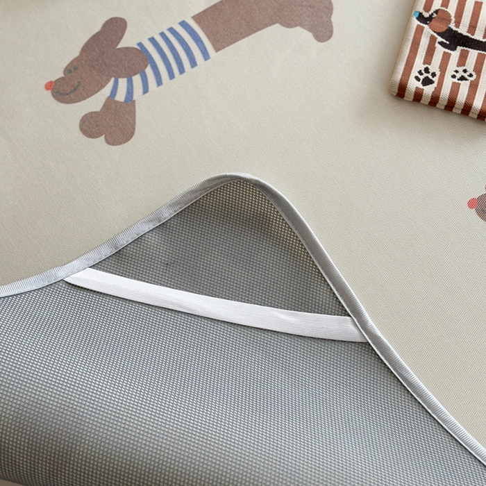 91家纺网 家纺一手货源 找家纺 萝莉家纺 2025新款升级900D加厚数码印花斜纹冰丝床席款凉席三件套 玩具狗狗