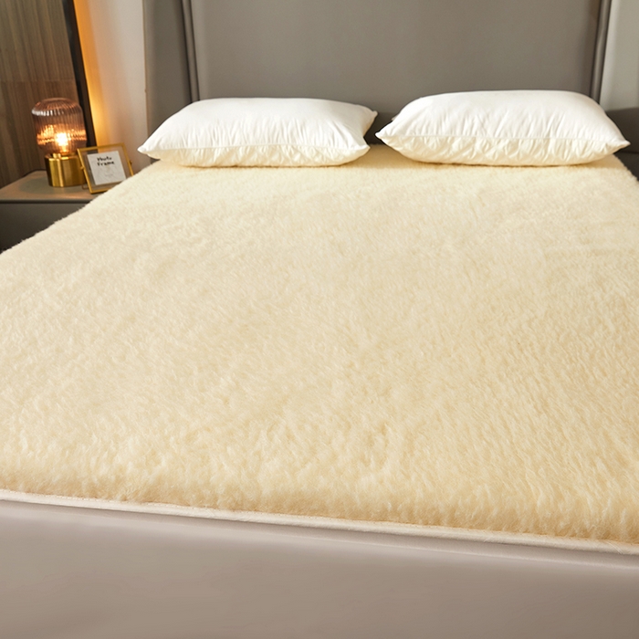 91家纺网 家纺一手货源 找家纺 苏赫床垫 2025新款羊毛床垫长毛款，全棉底布 米黄2