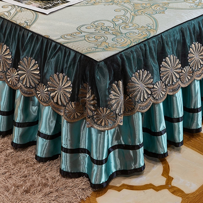 91家纺网 家纺一手货源 找家纺 网红馆（ck家纺） 2025新款色织提花冰丝凉席床裙款 佳人风格