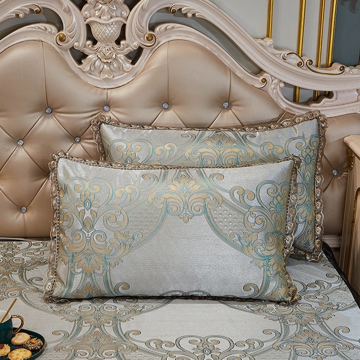 91家纺网 家纺一手货源 找家纺 网红馆（ck家纺） 2025新款色织提花冰丝凉席床裙款 佳人风格