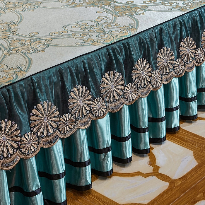 91家纺网 家纺一手货源 找家纺 网红馆（ck家纺） 2025新款色织提花冰丝凉席床裙款 佳人风格