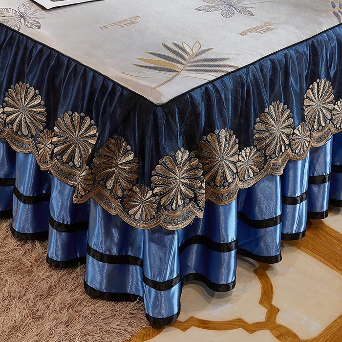 91家纺网 家纺一手货源 找家纺 网红馆（ck家纺） 2025新款色织提花冰丝凉席床裙款 午后时光