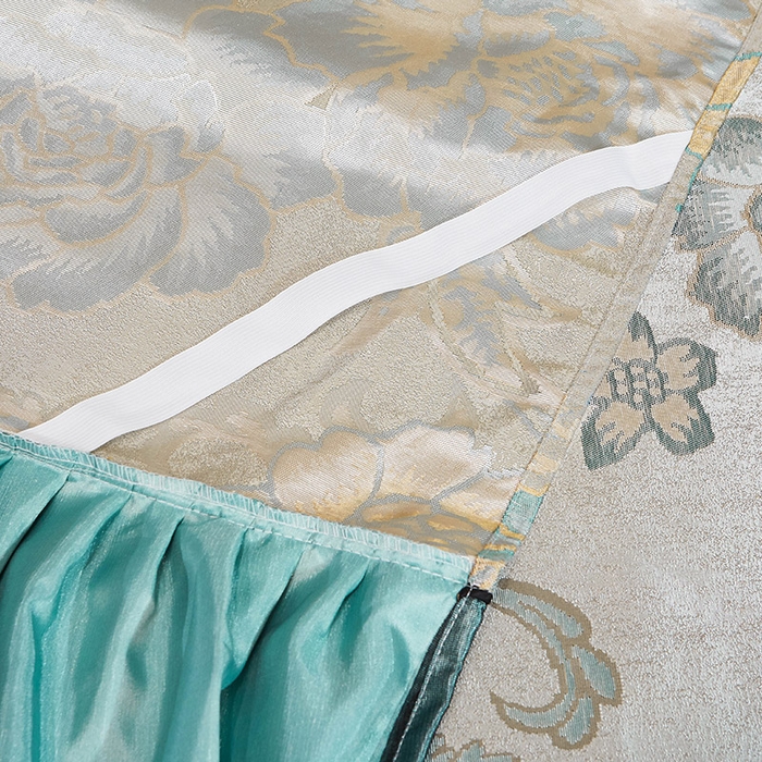 91家纺网 家纺一手货源 找家纺 网红馆（ck家纺） 2025新款色织提花冰丝凉席床裙款 喜乐年华