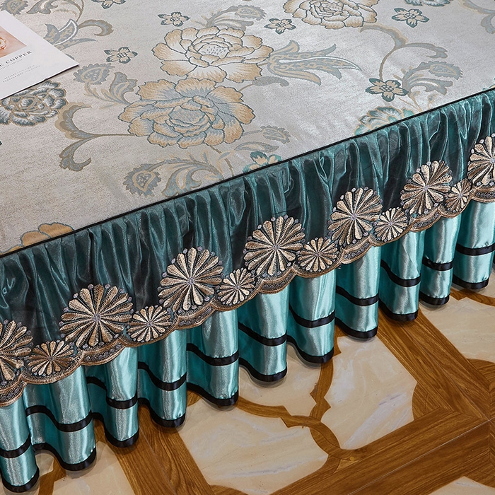 91家纺网 家纺一手货源 找家纺 网红馆（ck家纺） 2025新款色织提花冰丝凉席床裙款 喜乐年华