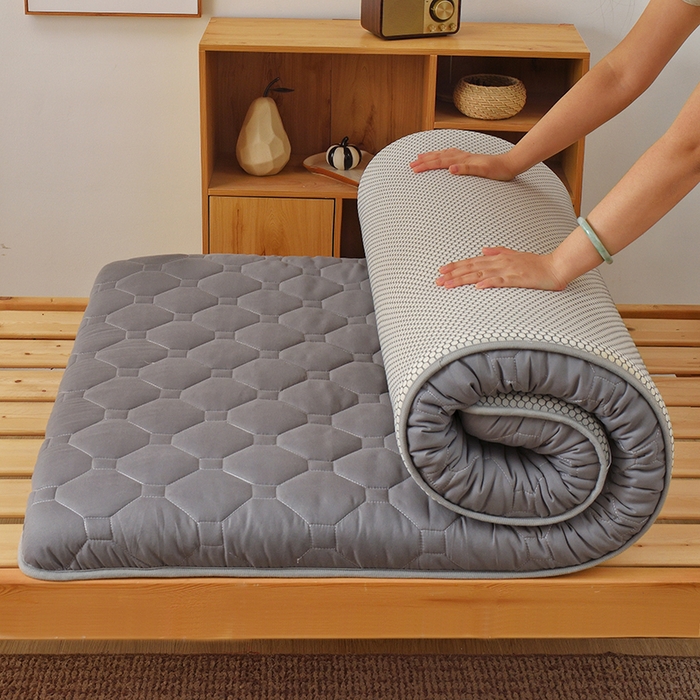 91家纺网 家纺一手货源 找家纺 苏赫床垫 2025新款亲肤加厚磨毛学生床垫 蜂窝格灰