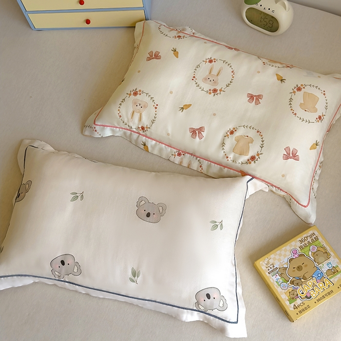 91家纺网 家纺一手货源 找家纺 （总）百寐 2025新款竹纤维棉卡通儿童枕套30×50/35×55母婴A类宝宝枕套再生纤维