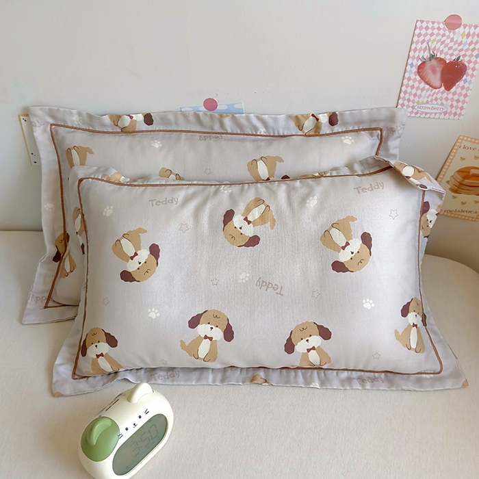 91家纺网 家纺一手货源 找家纺 百寐 2025新款竹纤维棉卡通儿童枕套30×50/35×55母婴A类宝宝枕套再生纤维 乖乖狗