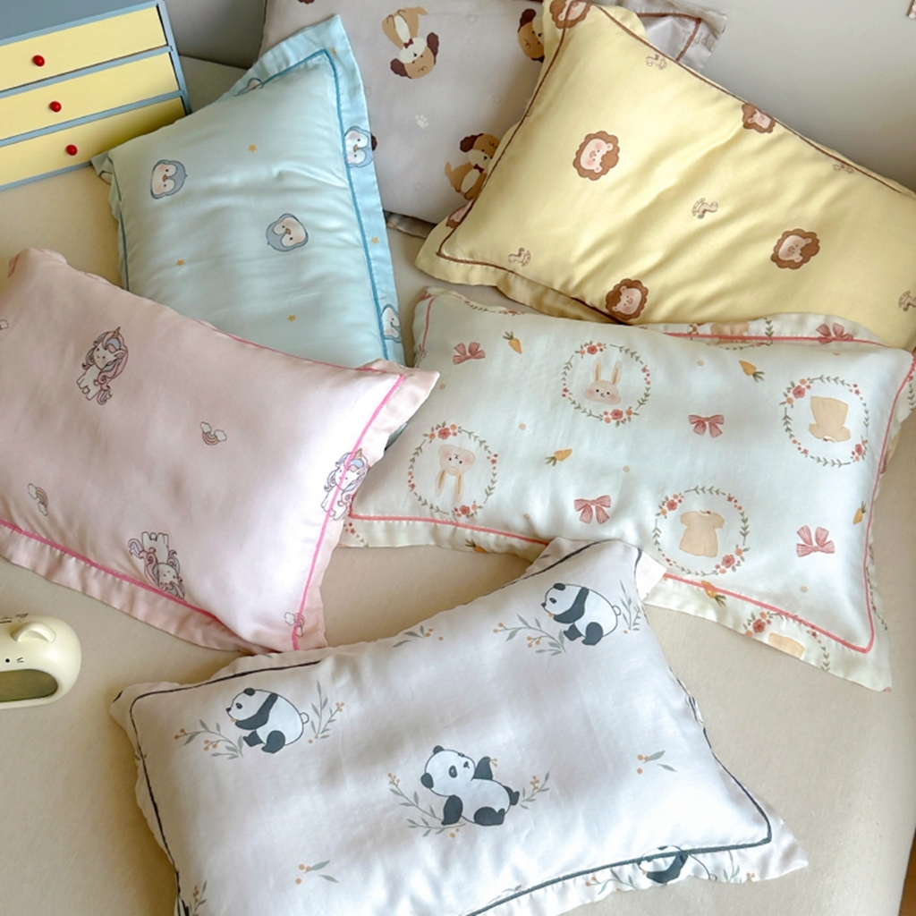 百寐 2025新款竹纤维棉卡通儿童枕套30×50/35×55母婴A类宝宝枕套再生纤维 组合图仅供展示