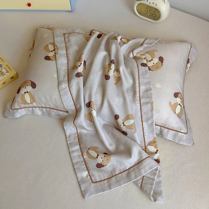 91家纺网 家纺一手货源 找家纺 百寐 2025新款竹纤维棉卡通儿童枕套30×50/35×55母婴A类宝宝枕套再生纤维 乖乖狗