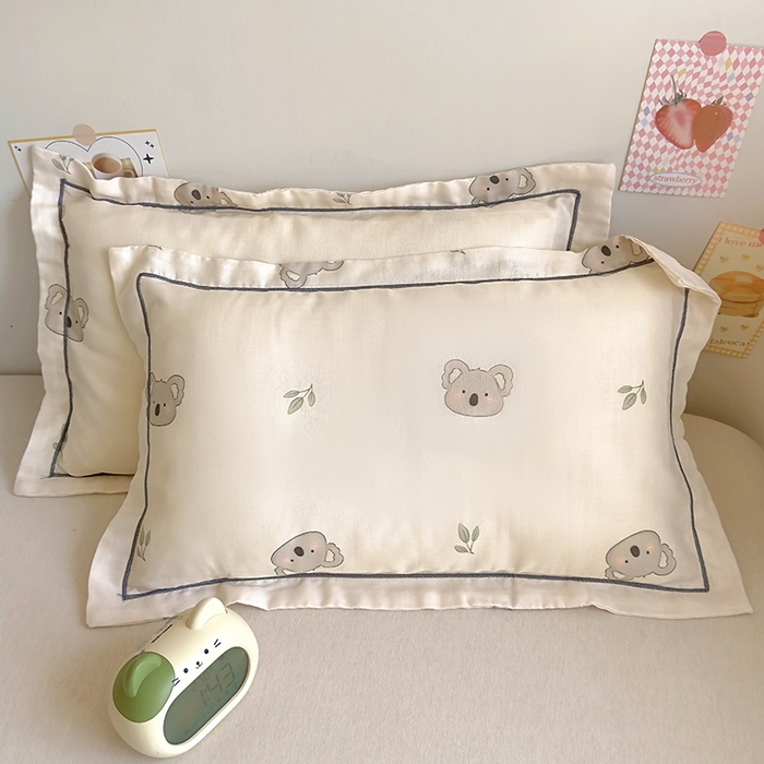 百寐 2025新款竹纤维棉卡通儿童枕套30×50/35×55母婴A类宝宝枕套再生纤维 小考拉