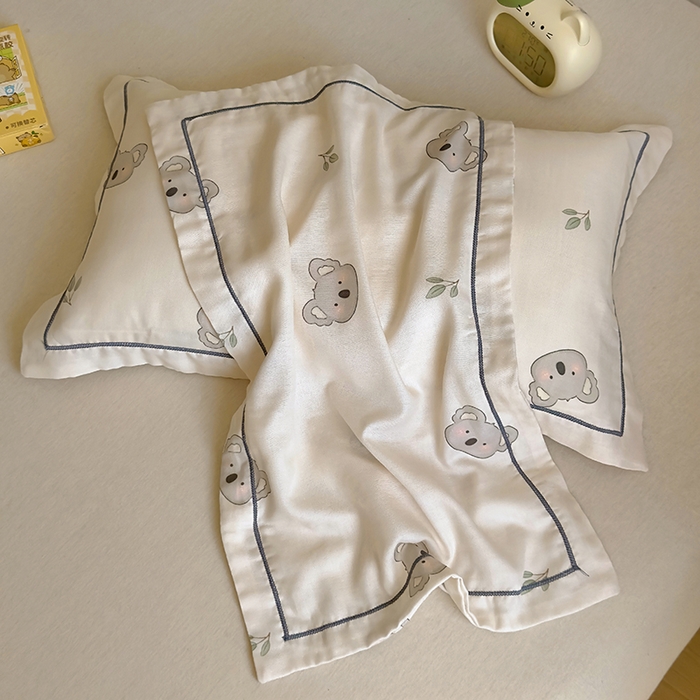 91家纺网 家纺一手货源 找家纺 百寐 2025新款竹纤维棉卡通儿童枕套30×50/35×55母婴A类宝宝枕套再生纤维 小考拉