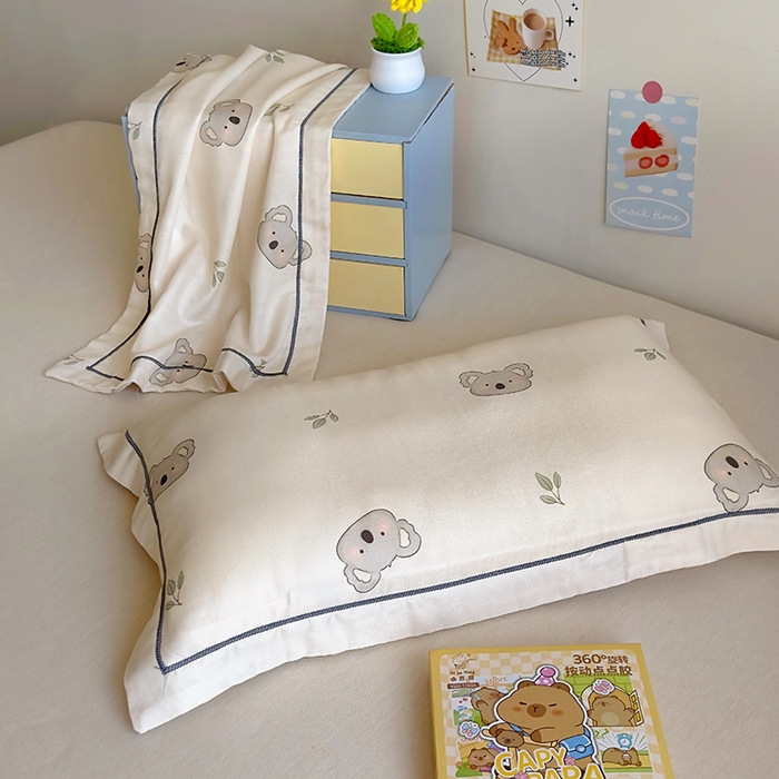 91家纺网 家纺一手货源 找家纺 百寐 2025新款竹纤维棉卡通儿童枕套30×50/35×55母婴A类宝宝枕套再生纤维 小考拉