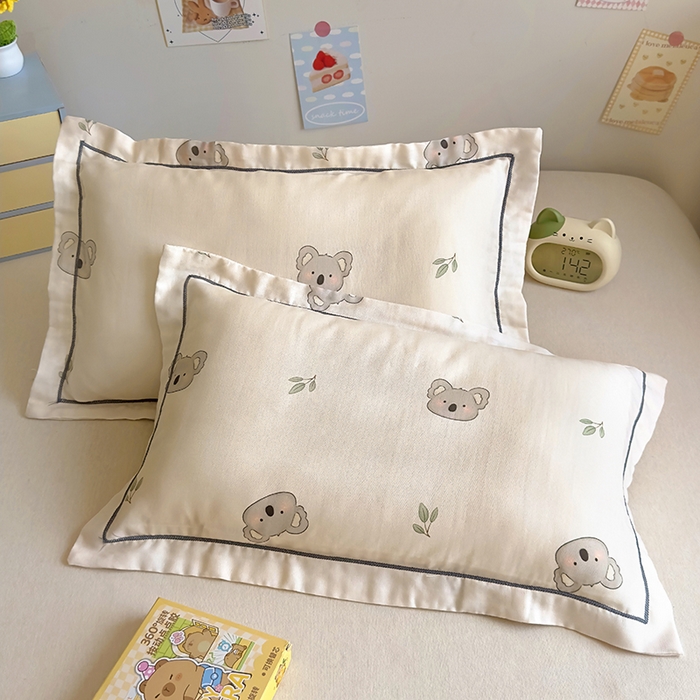 91家纺网 家纺一手货源 找家纺 百寐 2025新款竹纤维棉卡通儿童枕套30×50/35×55母婴A类宝宝枕套再生纤维 小考拉